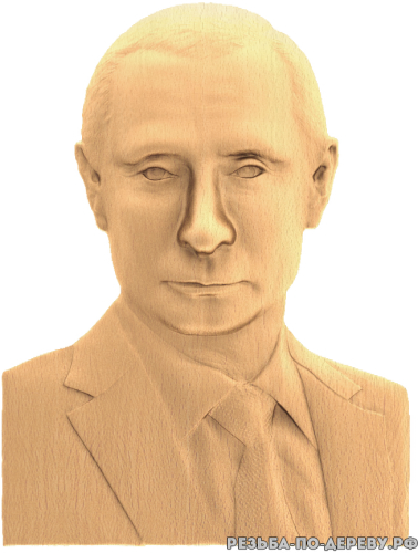 Резное панно Портрет Путина  из дерева